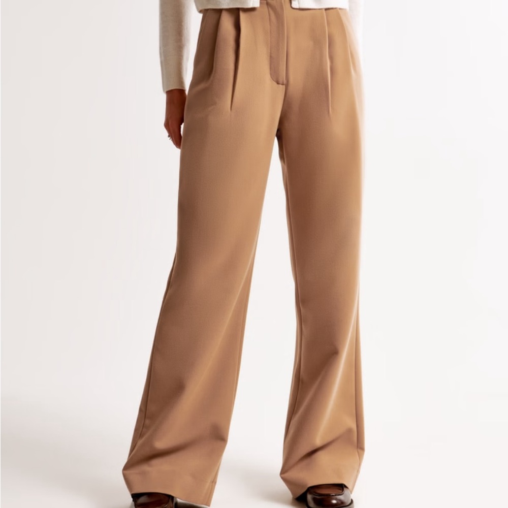 Abercrombie & Fitch Tan Wide Leg Pants High Waisted